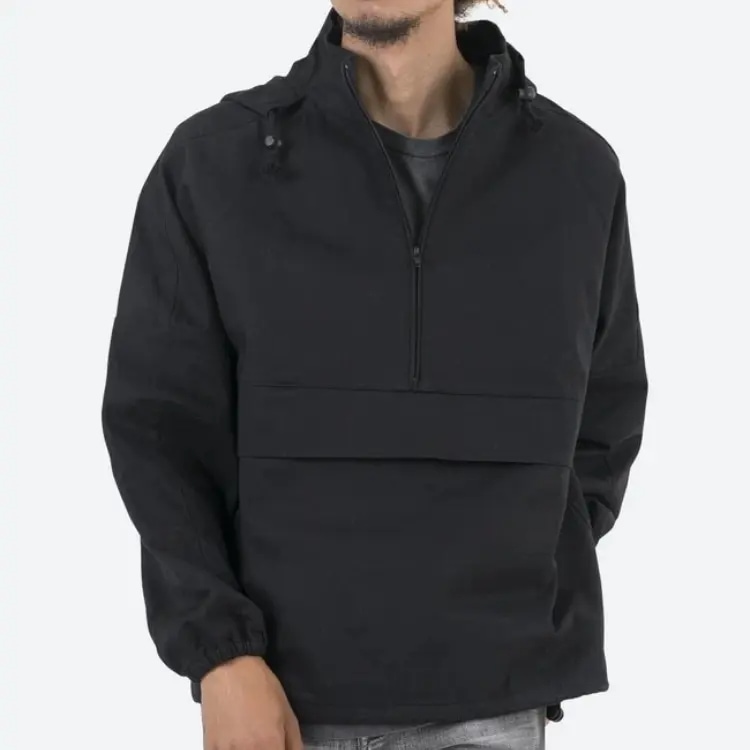 Pullover Half Zip Windbreaker Hooded