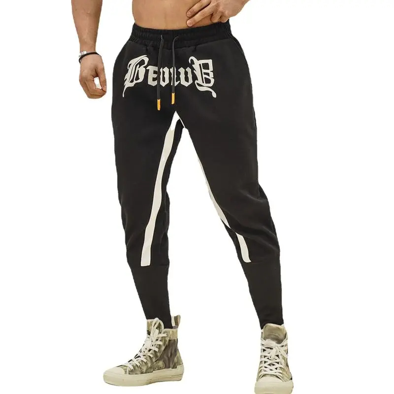 Custom Puff Print Mens Stack Jogger Pants Streetwear Sweatpants