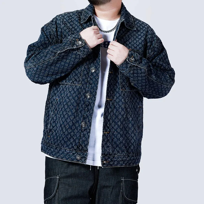 Men Jacket Denim Button Up Coat