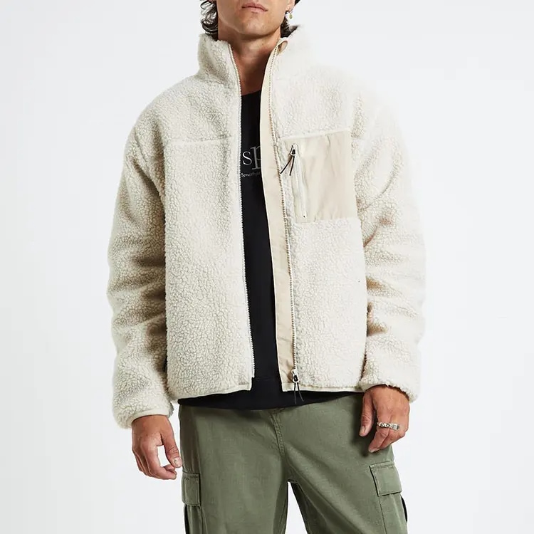 Custom Unisex Sherpa Fleece Jacket Men