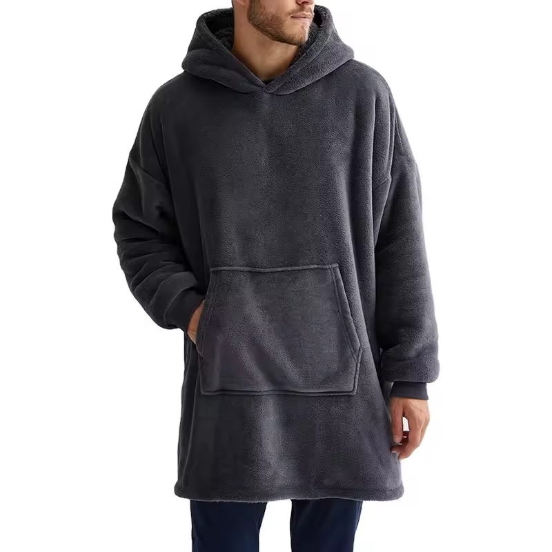 Custom Plain Thick Fleece Streetwear Hoodie