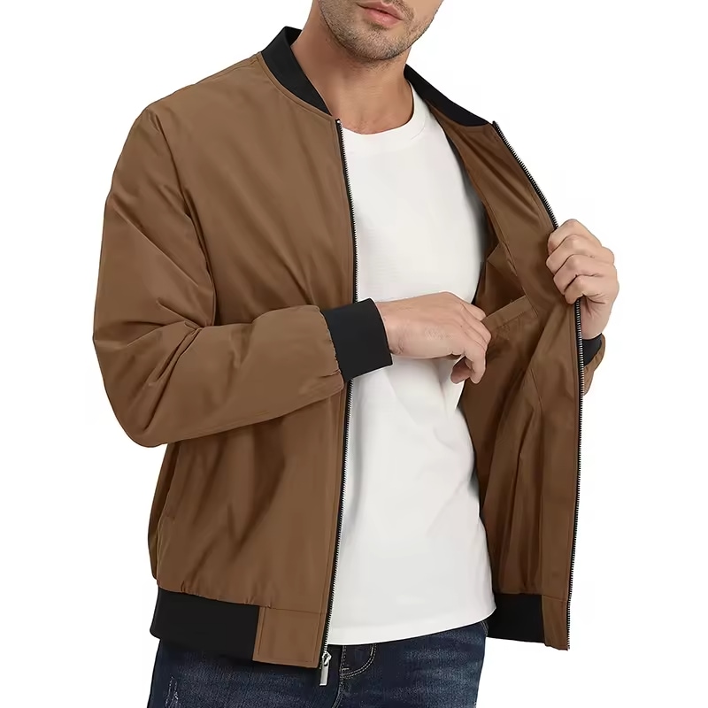 OEM Zip Up Bomber Jacket For Men