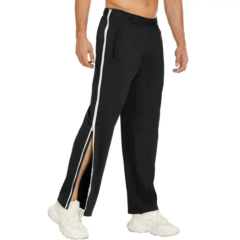 Custom Jogger Track Pants For Men 2 Side Zippers Basketball Trouser