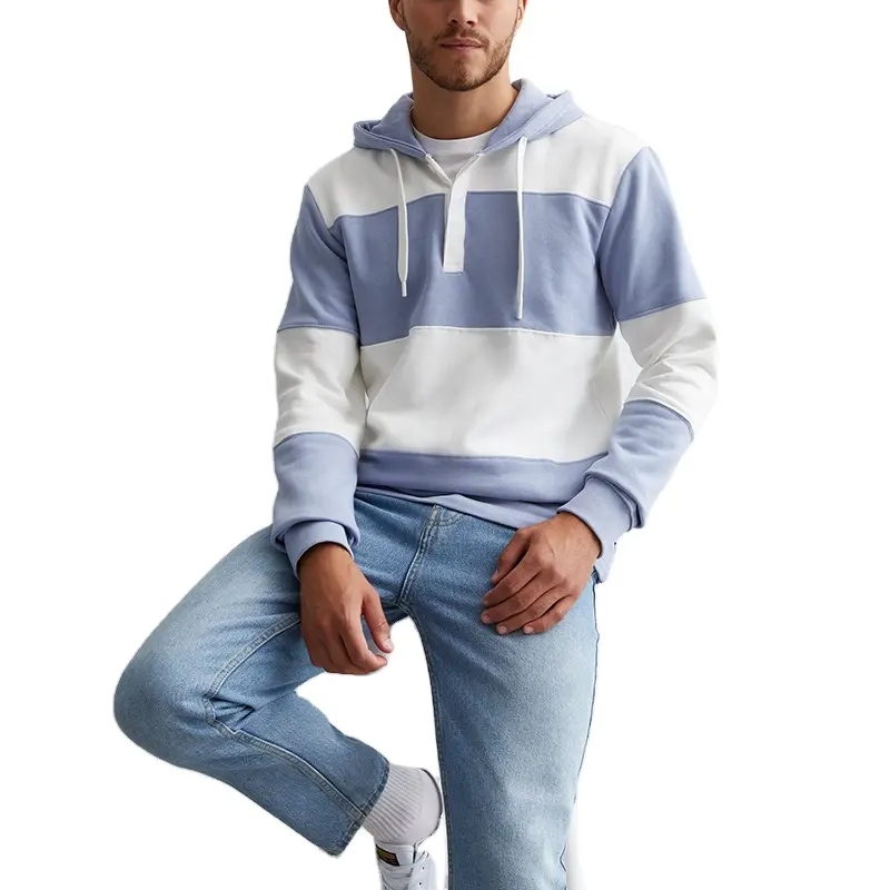 Custom Striped Print Men Hoodie