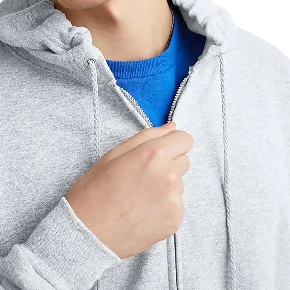 Wholesale Custom Logo Cotton hoodies Men Full-Zip Hoodie