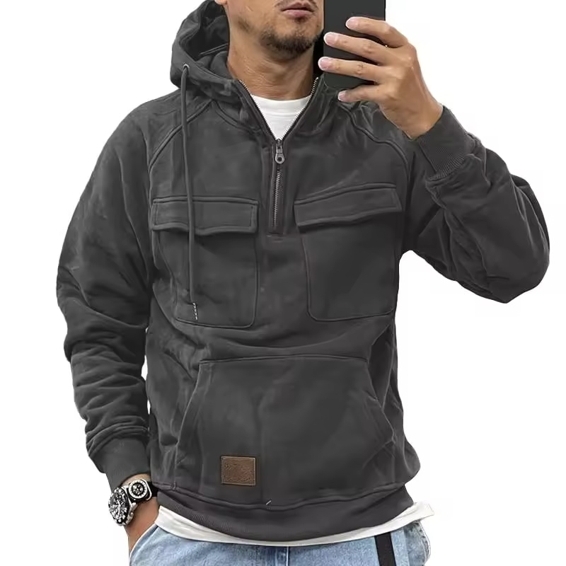 Custom Multi-pocket Loose Sports Hoodie