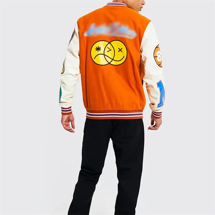 Wholesale Baseball Letterman Jackets Men Custom Logo Embroidery