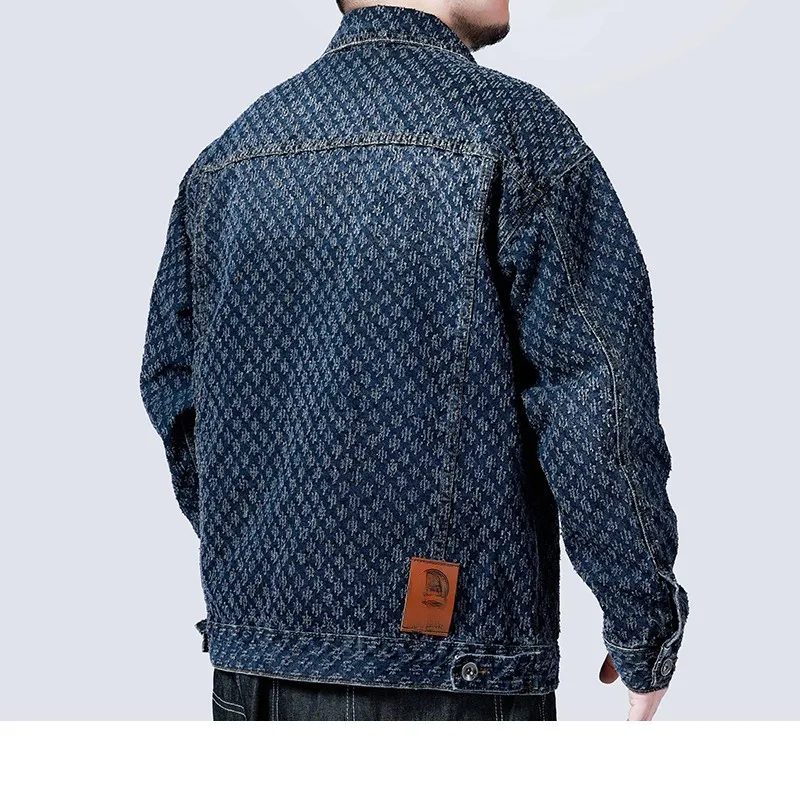 Men Jacket Denim Button Up Coat