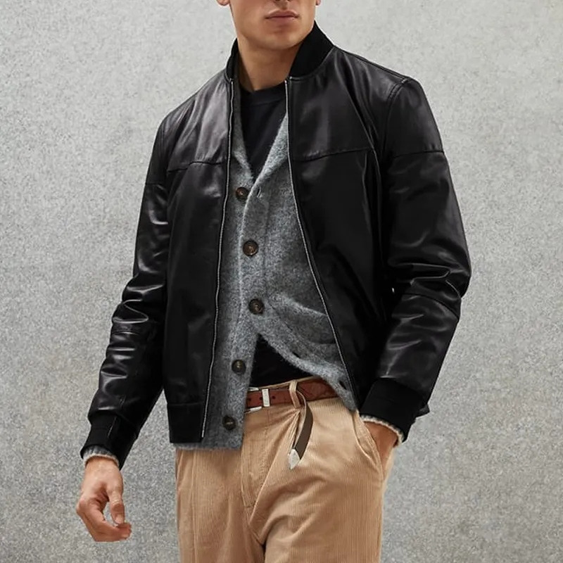 High Quality Leather Jacket Men