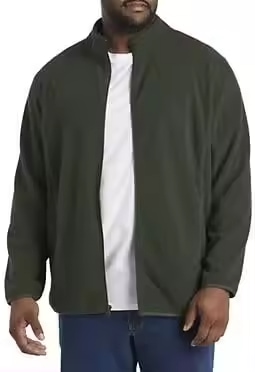 Solid Color Men Full-zip Polar Fleece Jacket