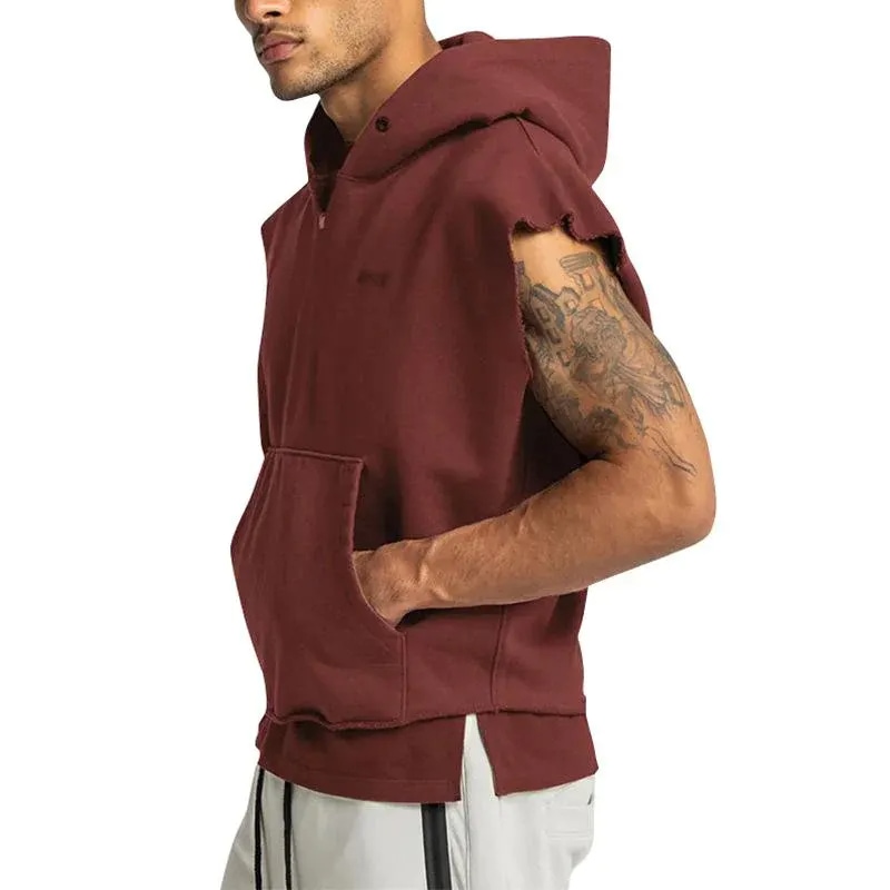 Custom Logo Pullover Sleeveless Hoodie